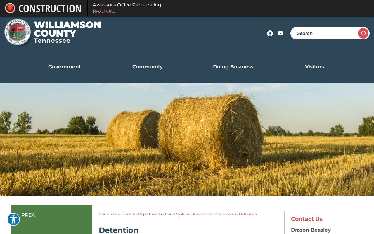 Williamson County Juvenile Detention Center record access details
